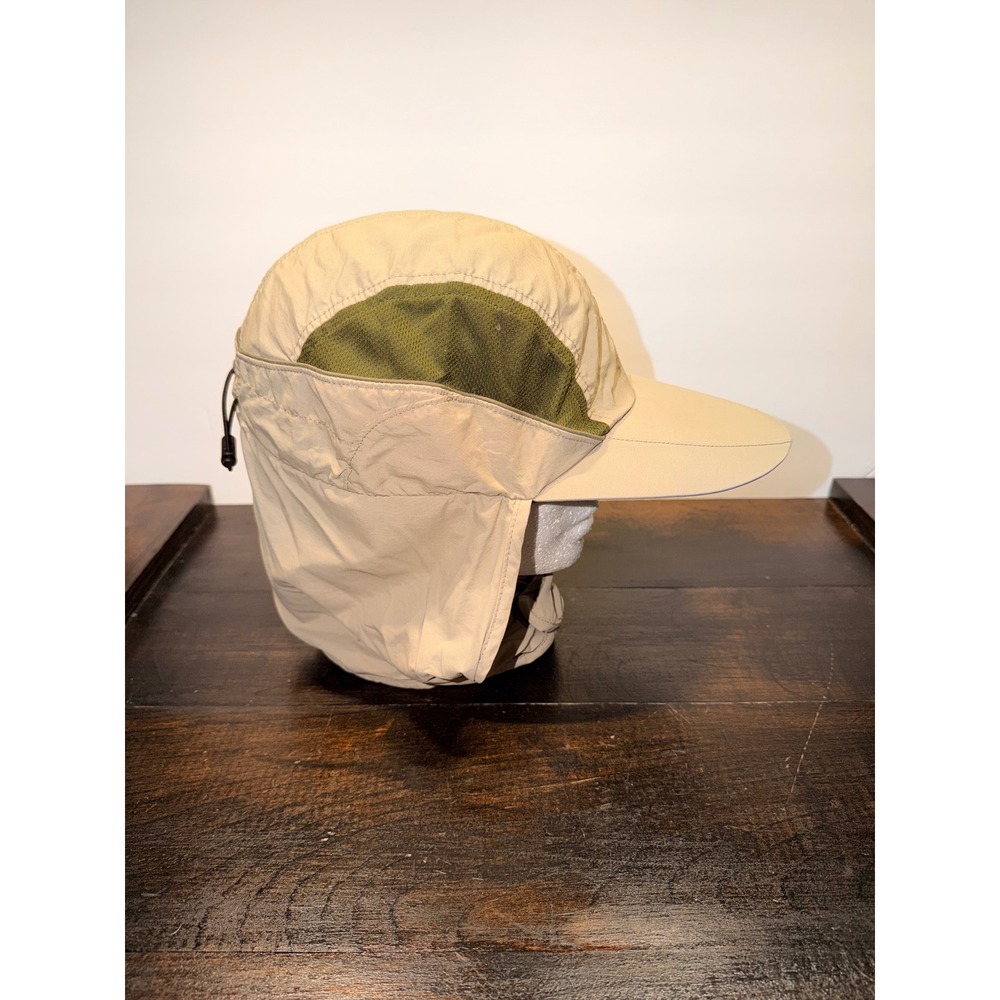 REI Sahara Sun Hat with Neck Flap Tan Olive Green Hiking Fishing Mens One Size